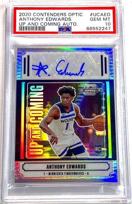 Spectacular Anthony Edwards Rookie Refractor Autographed - SP #/99 Graded PSA 10