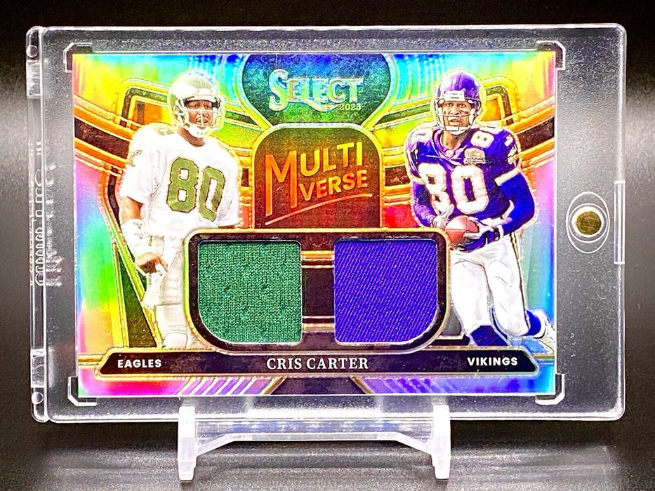 Cris Carter RARE /99 DUAL PATCH REFRACTOR INVESTMENT CARD SP VIKINGS / EAGLES