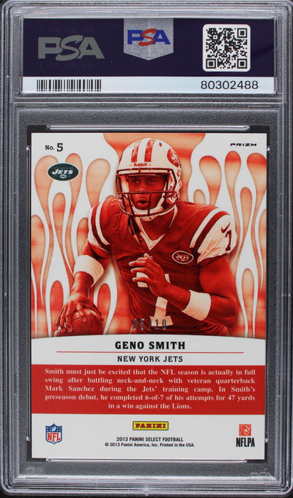 2013  Panini Select Geno Smith Hot Rookies RC Gold #5  /10 PSA 10