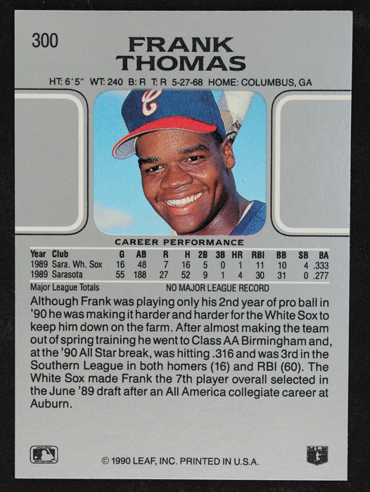 1990 Leaf Frank Thomas Rookie Card RC #300 NM or Better