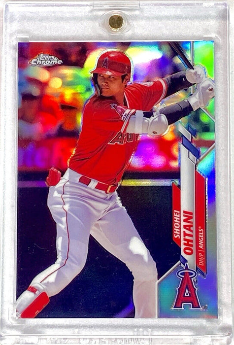 Shohei Ohtani RARE REFRACTOR CARD SP CHROME DODGERS ANGELS w/CASE