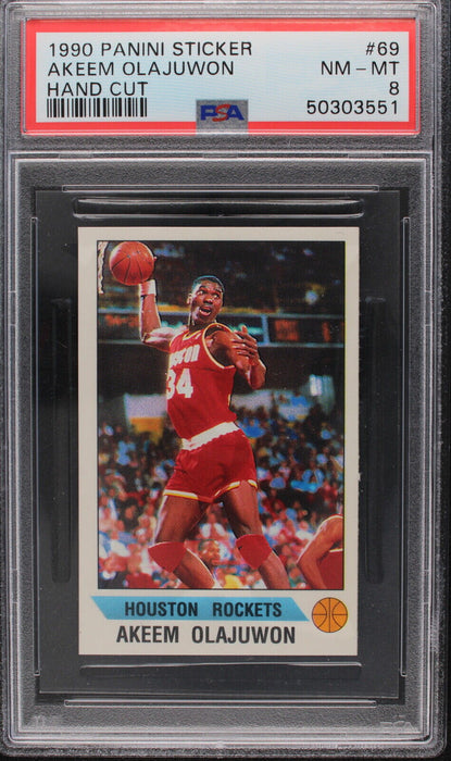 1990 Panini Stickers Akeem Olajuwon #69  PSA 8