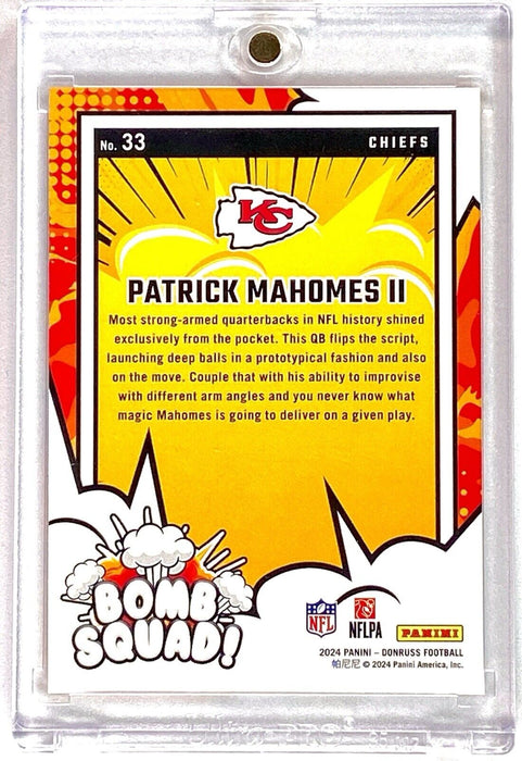 Spectacular Patrick Mahomes Card - RARE BOMB SQUAD SP MVP CHIEFS INCLUDES CASE