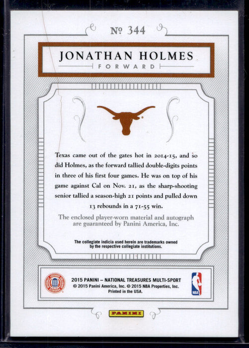 2015 National Treasures Jonathan Holmes /49 #344   Texas NM-MINT