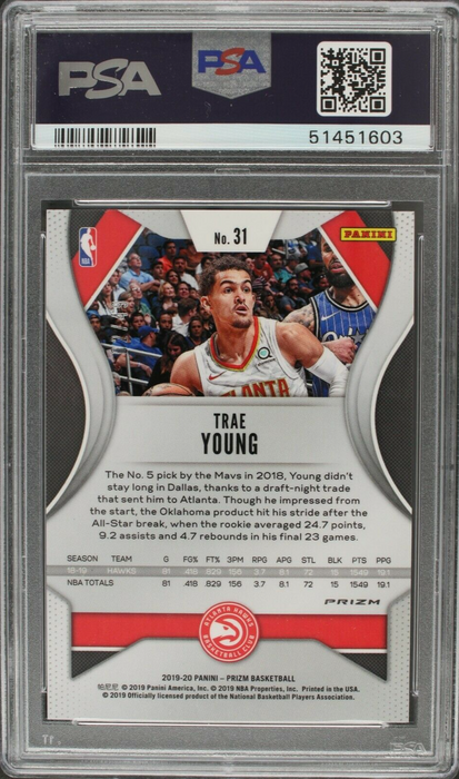 2019 Prizm Trae Young #31 Orange /49 MINT PSA 9