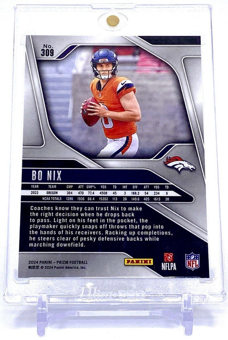 Bo Nix ROOKIE CARD BRONCOS PANINI w/CASE