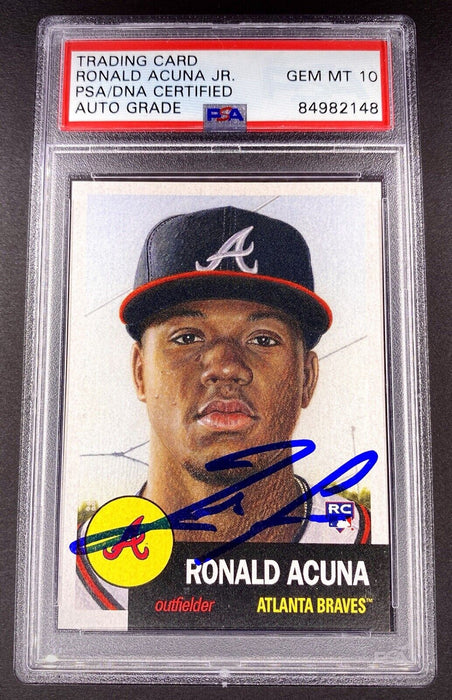 Ronald Acuna Jr. ROOKIE AUTOGRAPHED CARD GRADED GEM MINT 10