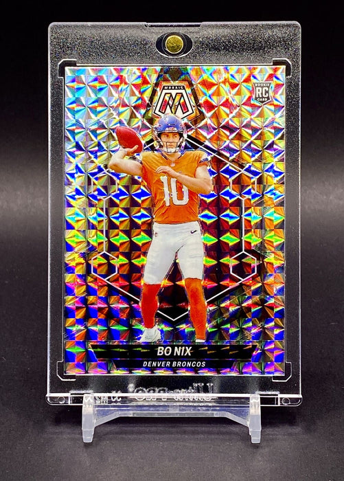 Bo Nix RARE ROOKIE REFRACTOR RC CARD BRONCOS SP w/HOLDER