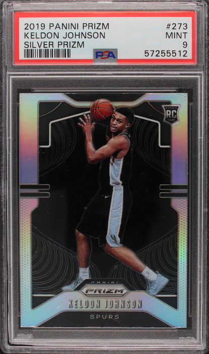 2019  Panini Prizm Keldon Johnson Silver Rookie RC #273  PSA 9