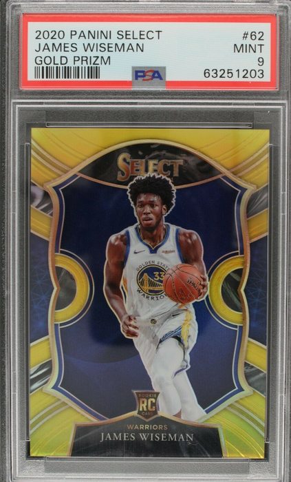 James Wiseman 2020 Select Concourse #62 Gold Prizm /10 PSA 9 MINT