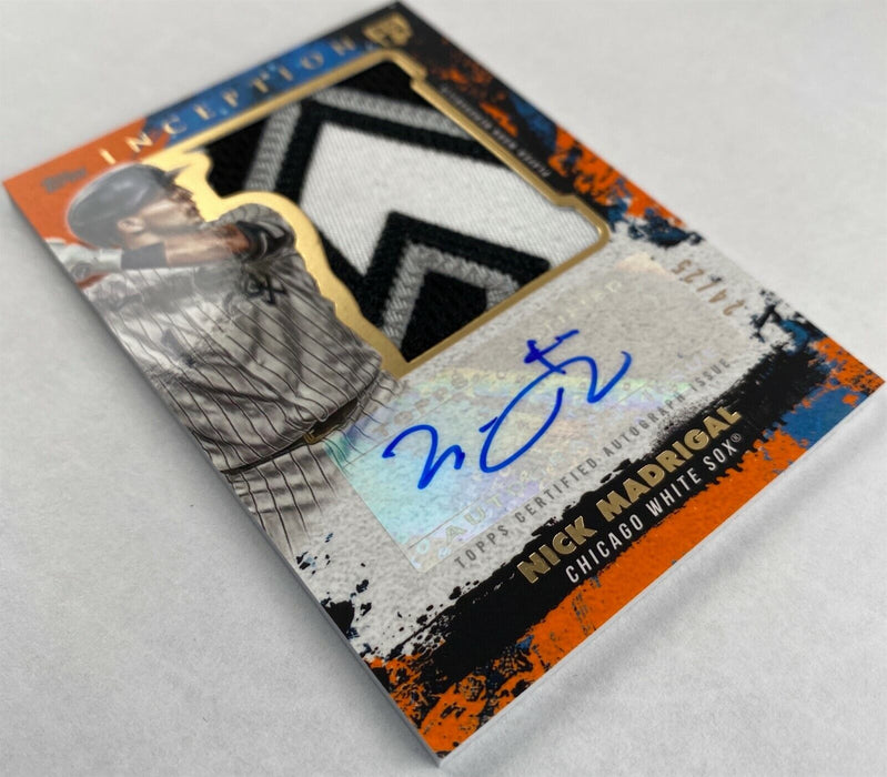 2021 Topps Inception Nick Madrigal Jumbo Patch Auto #AJP-NM /25 RC White Sox