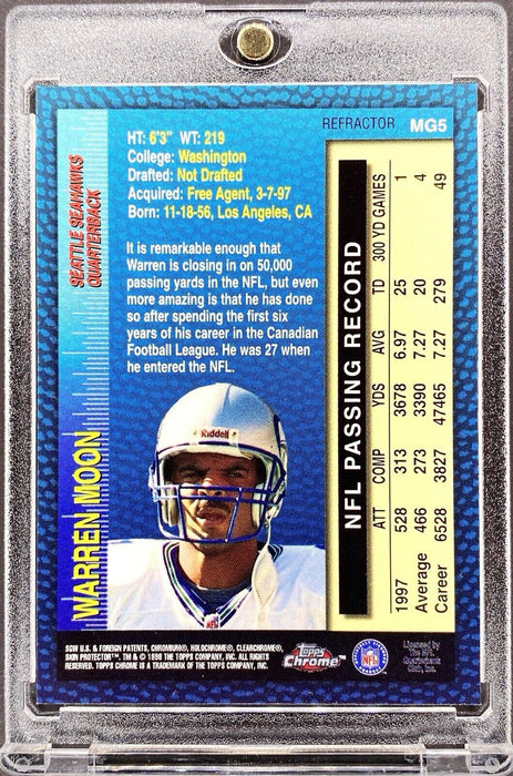 Warren Moon RARE GREATNESS REFRACTOR SP CHROME INSERT SEAHAWKS w/CASE