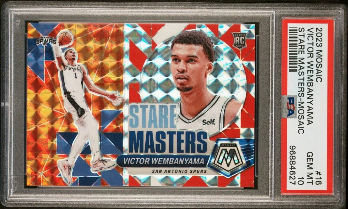 2023-24 Panini Mosaic - Stare Master Victor Wembanyama PSA 10 Prizm Mosaic