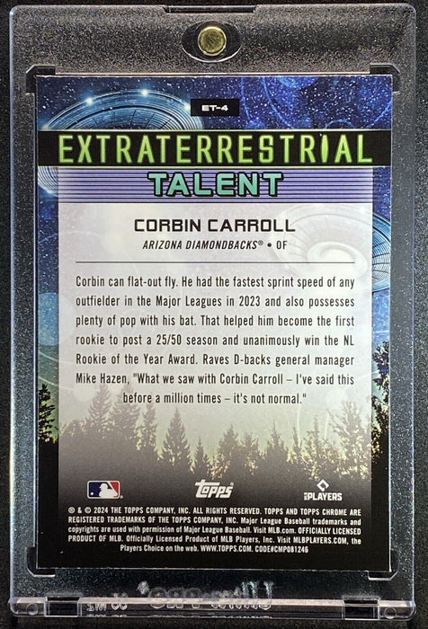 CORBIN CARROLL REFRACTOR COSMIC Chrome Card Holo Insert Diamondbacks