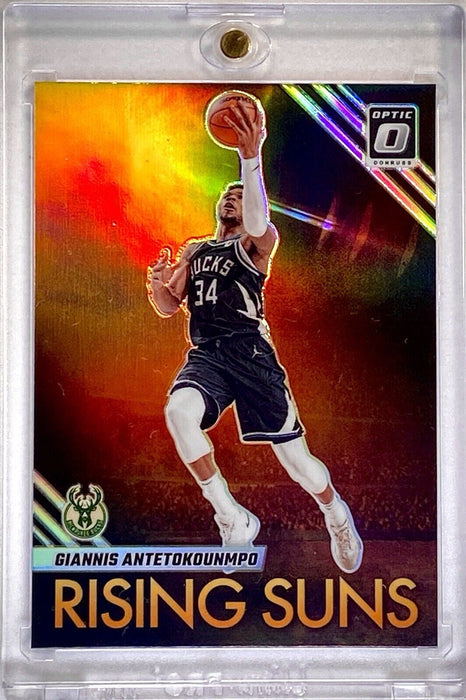 Giannis Antetokounmpo RARE REFRACTOR CARD RISING SUN INVESTMENT SP PANINI