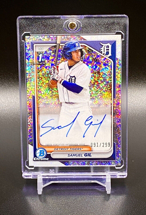 Samuel Gil RARE #/299 AUTOGRAPHED REFRACTOR SP TIGERS w/CASE