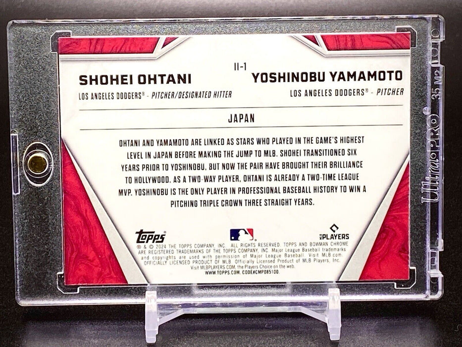 Shohei Ohtani Yoshinobu Yamamoto ROOKIE DUAL REFRACTOR CARD SP CHROME