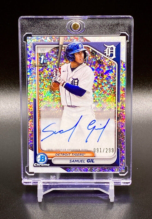 Samuel Gil RARE #/299 AUTOGRAPHED REFRACTOR SP TIGERS w/CASE