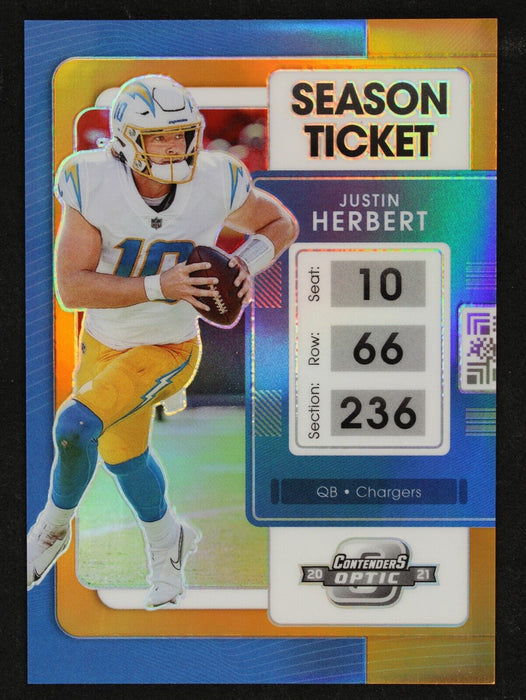 2021 Contenders Optic Justin Herbert Orange Prizm /50