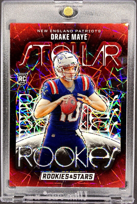 Drake Maye RARE RED ROOKIE REFRACTOR INVESTMENT CARD SP PATRIOTS MINT w/CASE