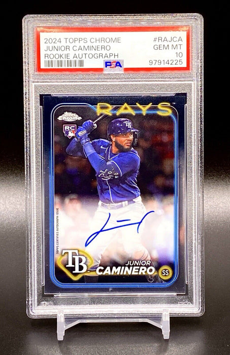 Junior Caminero ROOKIE AUTOGRAPHED INVESTMENT CARD CHROME GRADED GEM MINT 10