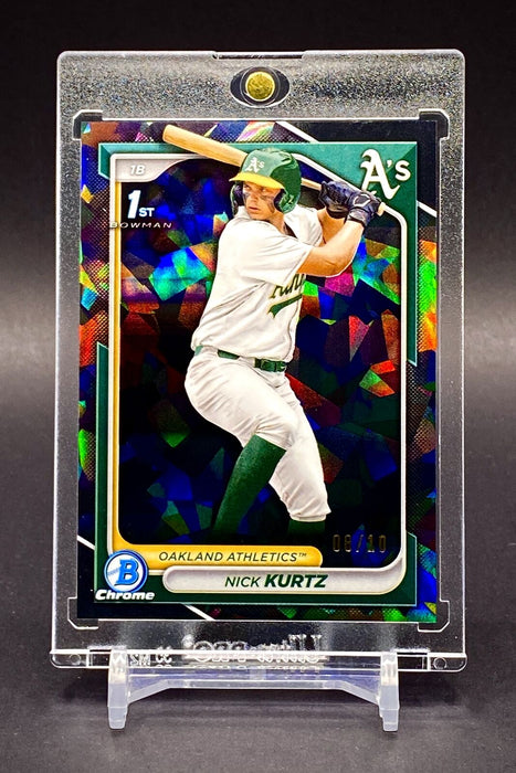 Nick Kurtz RARE /10 1st BOWMAN BLACK SAPPHIRE CRACKED ICE CARD ATHLETICS w/CASE