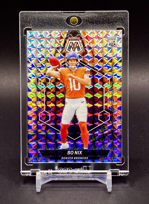 Bo Nix RARE ROOKIE REFRACTOR RC CARD BRONCOS SP w/HOLDER