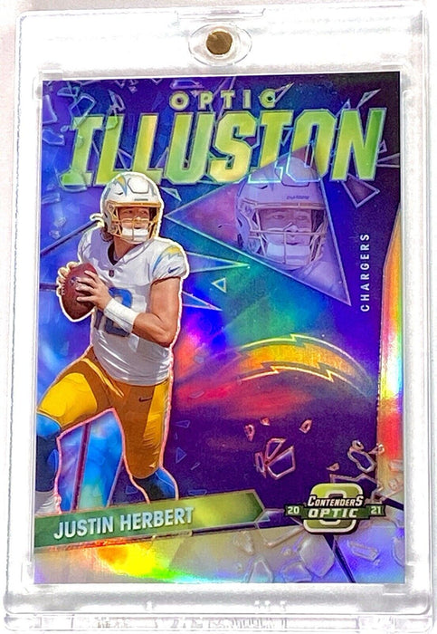 Justin Herbert RARE Refractor Card SSP CHARGERS w/CASE