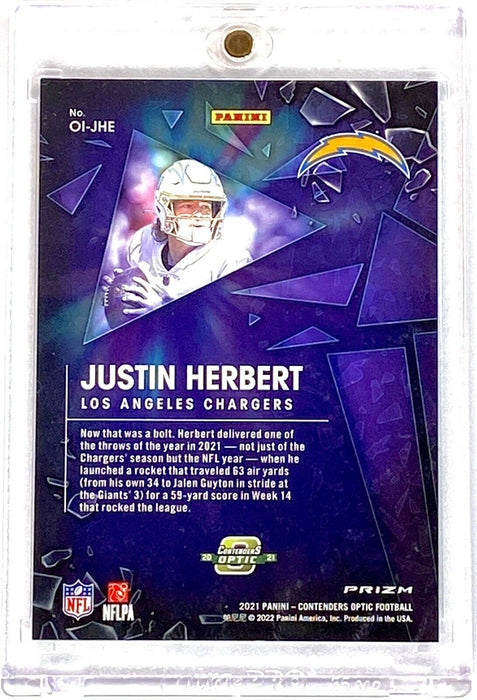 Justin Herbert RARE Refractor Card SSP CHARGERS w/CASE