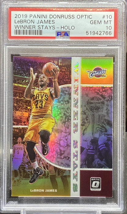 Lebron James 2019-20 Panini Donruss Optic Winner Stays Holo #10 PSA 10 Cavaliers