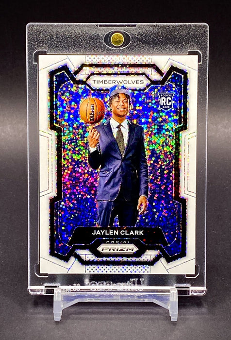 Jaylen Clark RARE ROOKIE WHITE SPARKLE REFRACTOR SSP TIMBERWOLVES w/HOLDER