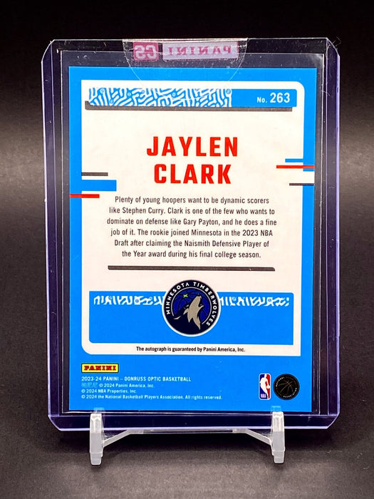 Jaylen Clark WHITE ROOKIE AUTOGRAPH CARD TIMBERWOLVES w/HOLDER