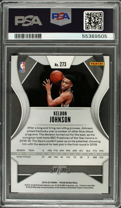 2019 Prizm Keldon Johnson #273 Rookie RC PSA 10 GEM MT