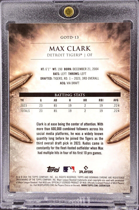 Max Clark REFRACTOR INVESTMENT CARD SP CHROME INSERT TIGERS MINT