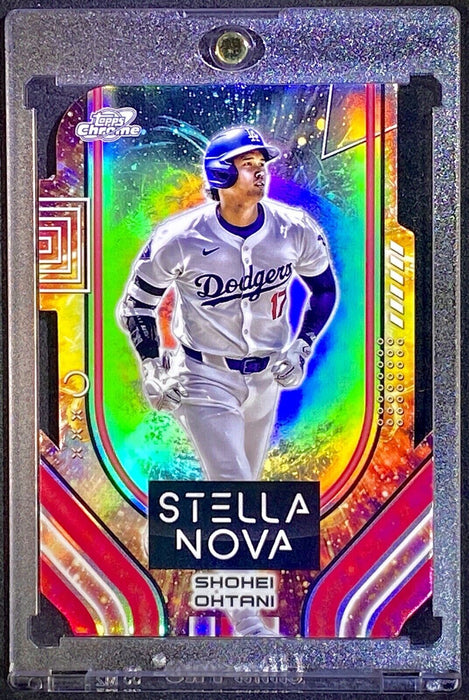 Shohei Ohtani RARE REFRACTOR DIE-CUT CARD SSP CHROME DODGERS w/CASE