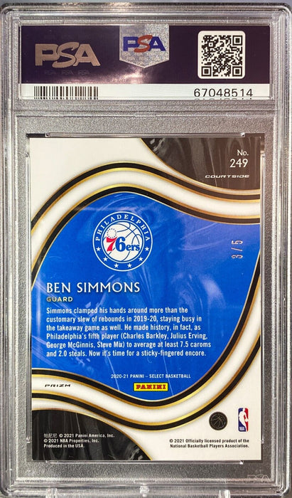 2020 Select Ben Simmons Green Disco  Prizm /5 #249 PSA 9 MINT