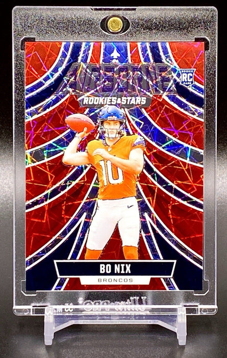 Bo Nix RARE ROOKIE RED REFRACTOR INVESTMENT CARD BRONCOS SP w/CASE