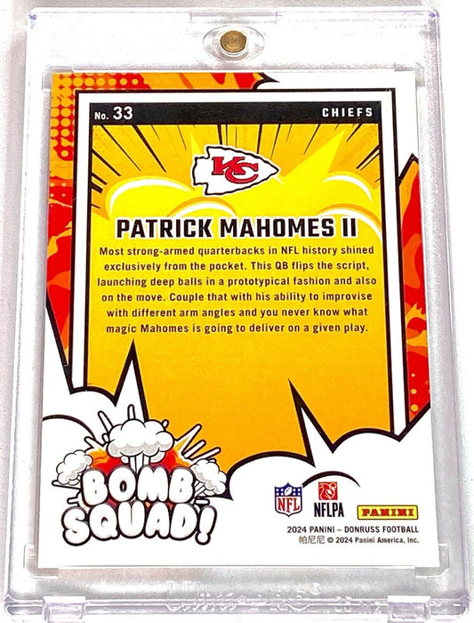 Spectacular Patrick Mahomes Card - RARE BOMB SQUAD SP MVP CHIEFS INCLUDES CASE