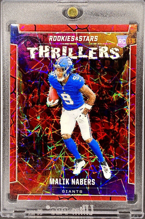 Malik Nabers RARE ROOKIE RED REFRACTOR SP COMMANDERS INSERT w/CASE SPECTACULAR!