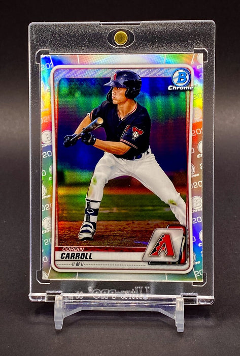 Corbin Carroll RARE DRAFT REFRACTOR CARD CHROME DIAMONDBACKS INVESTMENT w/HOLDER