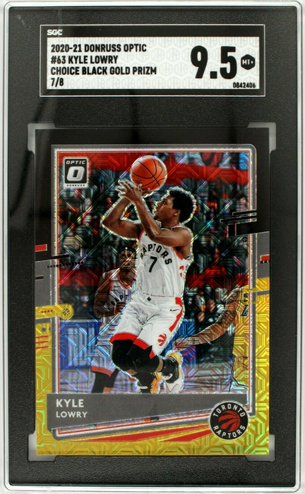 2020 Donruss Optic Kyle Lowry Black Gold Prizm Jersey # 7/8 SGC 9.5