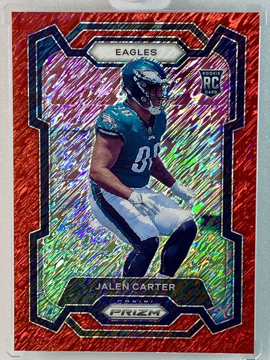 Jalen Carter 2023 Panini Prizm 381 Red Shimmer /35 Rookie RC Eagles