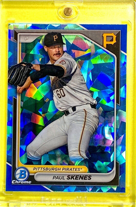 Paul Skenes ROOKIE PROSPECT BLUE ICE REFRACTOR CARD - RARE SP CHROME PIRATES ROY