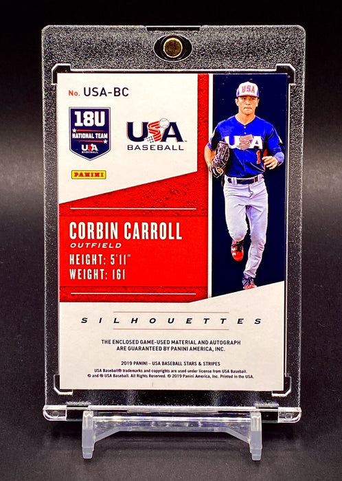 Corbin Carroll RARE #/84 GAME USED PATCH AUTOGRAPHED CARD USA BASEBALL 18U TEAM