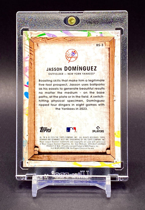 Jasson Dominguez ROOKIE Color Burst Refractor Card BOWMAN Yankees w/Holder