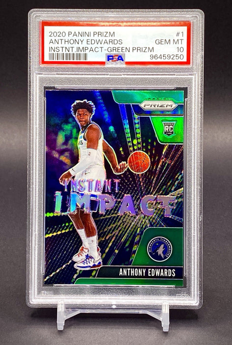 Spectacular Anthony Edwards ROOKIE GREEN REFRACTOR Card Graded Gem Mint 10