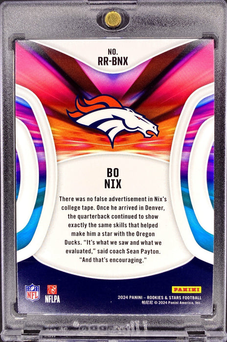 Bo Nix ROOKIE INVESTMENT CARD INSERT BRONCOS w/CASE