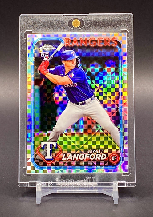 Wyatt Langford ROOKIE X REFRACTOR CARD SP CHROME RANGERS w/CASE