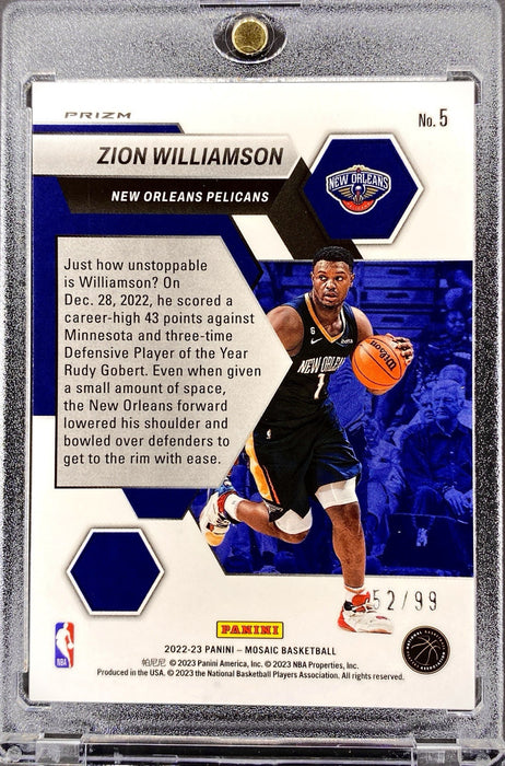 Spectacular Zion Williamson PURPLE REFRACTOR CARD #/99 SP PELICANS MINT