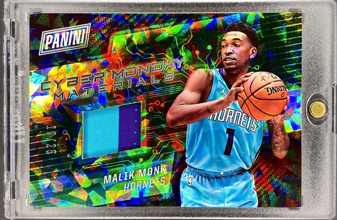 Malik Monk RARE #/25 ICE REFRACTOR PATCH CARD PANINI HORNETS SSP w/CASE